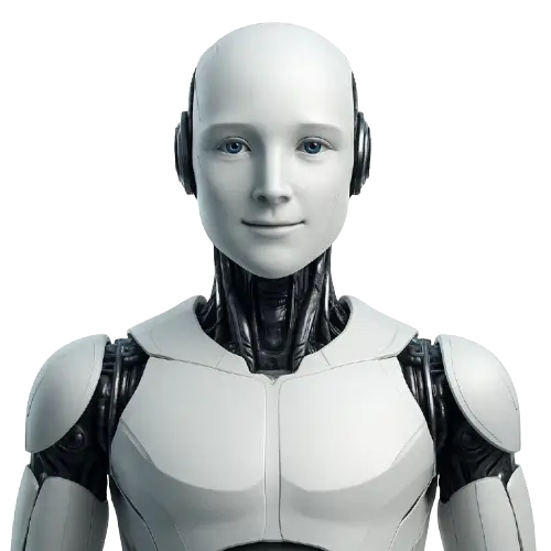 chatbot inteligencia artificial representando un humanoide sonrriendo inteligente