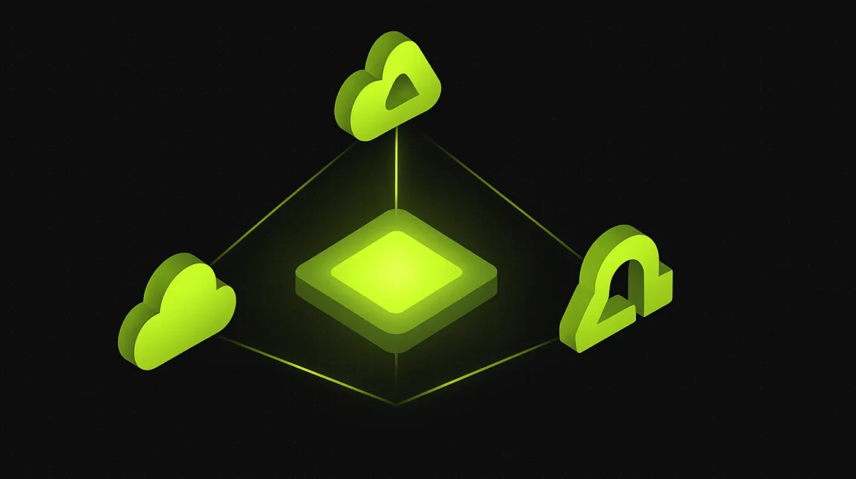 Diagrama conceptual de agentes cloud con AWS Bedrock, Google Vertex AI y Azure AI orbitando un agente central