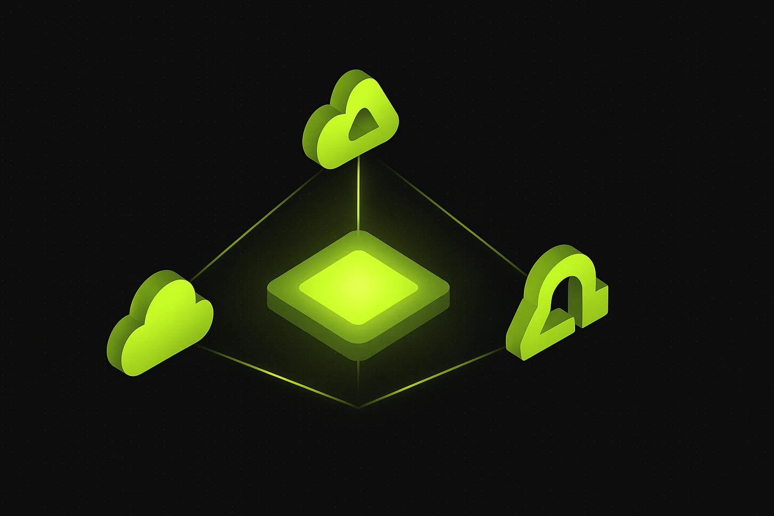 Diagrama conceptual de agentes cloud con AWS Bedrock, Google Vertex AI y Azure AI orbitando un agente central