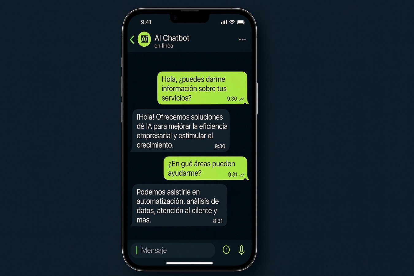 Chatbot WhatsApp Business API con IA integrada respondiendo mensajes de clientes en 2026