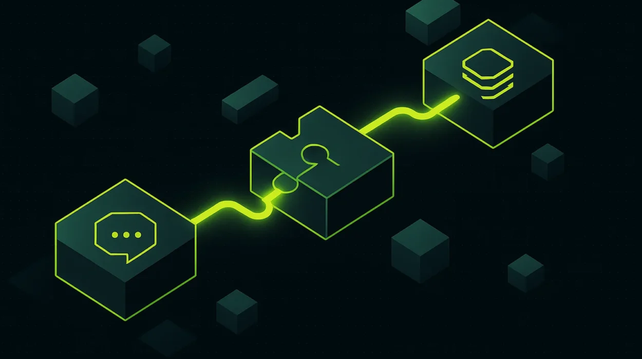 Diagrama conceptual de la arquitectura modular de LangChain con cadenas y componentes interconectados