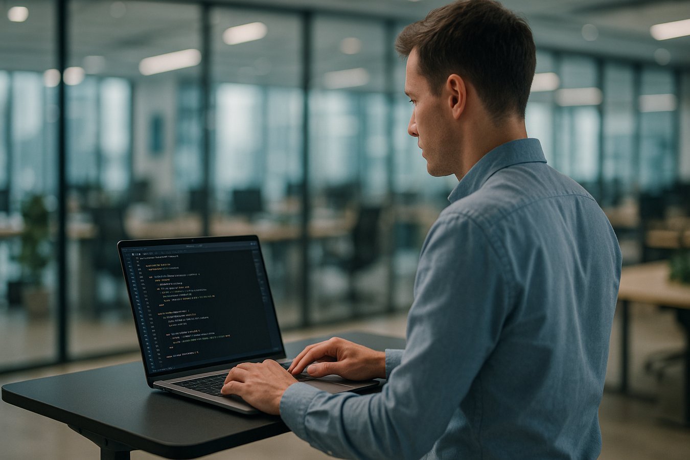 desarrollador configurando un agente de IA gratis en su portátil con código Python en pantalla 2026 utilizando agentes de ia gratis