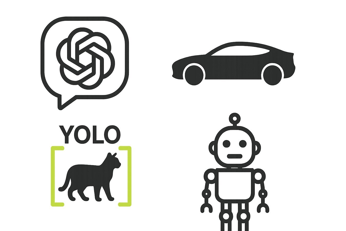 ejemplos reales tipos de IA 2026 ChatGPT Tesla FSD YOLO v12 robots Figure 02