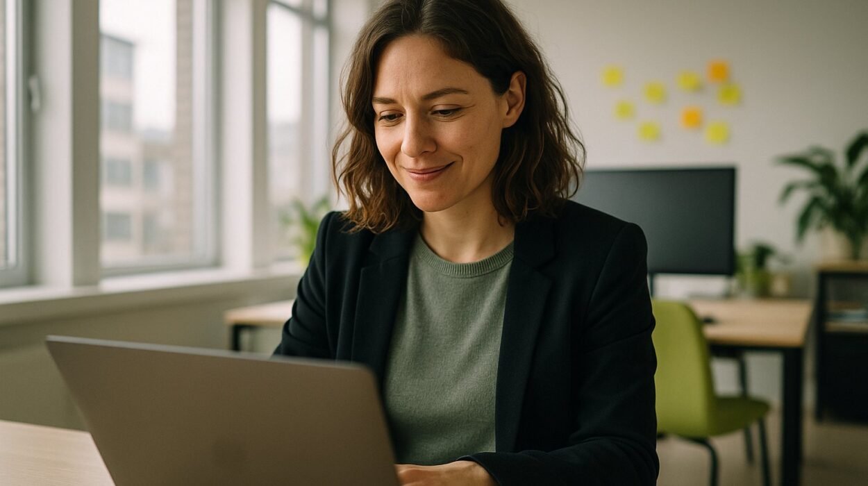 Responsable de marketing trabajando con IA para marketing en su ordenador. Mejorar el marketing con IA nunca ha sido tan facil.